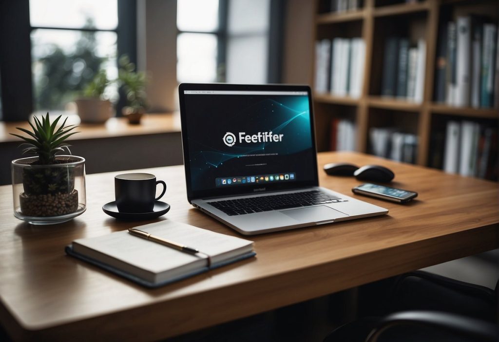 A laptop on a desk featuring an Affiliate Program.